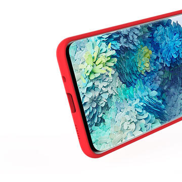 Husa Lemontti Husa Liquid Silicon Samsung Galaxy S20 Red (protectie 360°, material fin, captusit cu microfibra)