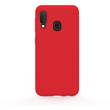 Husa Lemontti Husa Liquid Silicon Samsung Galaxy A20e Red (protectie 360°, material fin, captusit cu microfibra)