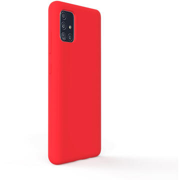 Husa Lemontti Husa Liquid Silicon Samsung Galaxy A51 Red (protectie 360°, material fin, captusit cu microfibra)