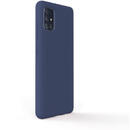 Husa Lemontti Husa Liquid Silicon Samsung Galaxy A51 Dark Blue (protectie 360°, material fin, captusit cu microfibra)