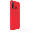 Husa Lemontti Husa Liquid Silicon Huawei P30 Lite Red (protectie 360°, material fin, captusit cu microfibra)