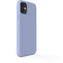 Husa Lemontti Husa Silicon Soft Slim iPhone 11 Lavender Gray (material mat si fin, captusit cu microfibra)