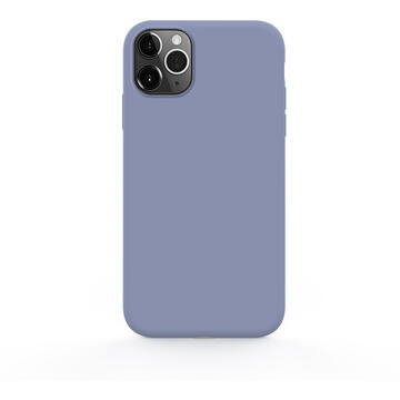 Husa Lemontti Husa Silicon Soft Slim iPhone 11 Pro Max Lavender Gray (material mat si fin, captusit cu microfibra)