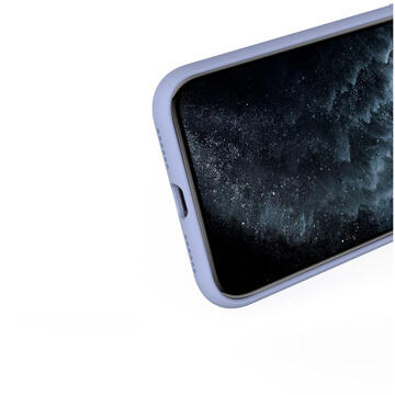 Husa Lemontti Husa Silicon Soft Slim iPhone 11 Pro Max Lavender Gray (material mat si fin, captusit cu microfibra)