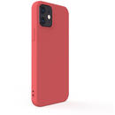 Husa Lemontti Husa Silicon Soft Slim iPhone 12 Mini Santa Red (material mat si fin, captusit cu microfibra)