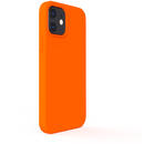 Husa Lemontti Husa Liquid Silicon iPhone 12 Mini Orange (protectie 360°, material fin, captusit cu microfibra)