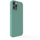 Husa Lemontti Husa Liquid Silicon iPhone 12 Pro Max Forest Green (protectie 360°, material fin, captusit cu microfibra)