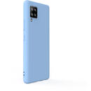 Husa Lemontti Husa Silicon Soft Slim Samsung Galaxy A42 Light Blue (material mat si fin, captusit cu microfibra)