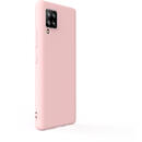 Husa Lemontti Husa Silicon Soft Slim Samsung Galaxy A42 Pink Sand (material mat si fin, captusit cu microfibra)
