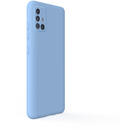 Husa Lemontti Husa Silicon Soft Slim Samsung Galaxy A51 Light Blue (material mat si fin, captusit cu microfibra)