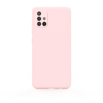 Husa Lemontti Husa Silicon Soft Slim Samsung Galaxy A51 Pink Sand (material mat si fin, captusit cu microfibra)
