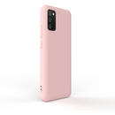 Husa Lemontti Husa Silicon Soft Slim Samsung Galaxy A02s Pink Sand (material mat si fin, captusit cu microfibra)