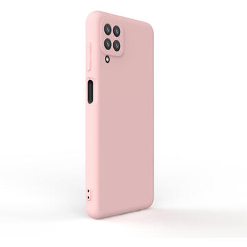 Husa Lemontti Husa Silicon Soft Slim Samsung Galaxy A12 Pink Sand (material mat si fin, captusit cu microfibra)