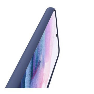 Husa Lemontti Husa Liquid Silicon Samsung Galaxy S21 Plus Dark Blue (protectie 360°, material fin, captusit cu microfibra)
