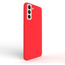 Husa Lemontti Husa Liquid Silicon Samsung Galaxy S21 Red (protectie 360°, material fin, captusit cu microfibra)