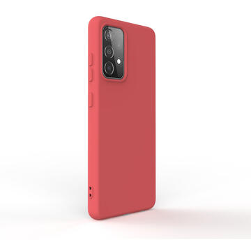 Husa Lemontti Husa Silicon Soft Slim Samsung Galaxy A52 5G Santa Red (material mat si fin, captusit cu microfibra)