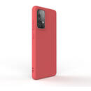 Husa Lemontti Husa Silicon Soft Slim Samsung Galaxy A52 5G Santa Red (material mat si fin, captusit cu microfibra)