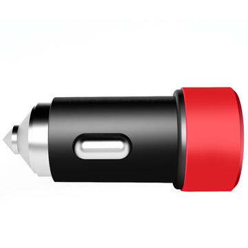 Lemontti Incarcator Auto 3.1A Dual USB Type-C Negru-Rosu (cablu detasabil)-T.Verde 0.1 lei/buc