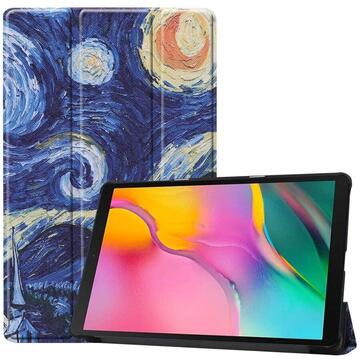 Lemontti Husa Custer Texture Pattern Colored Drawing Tableta Samsung Galaxy Tab A 2019 10.1 inch Starry Sky