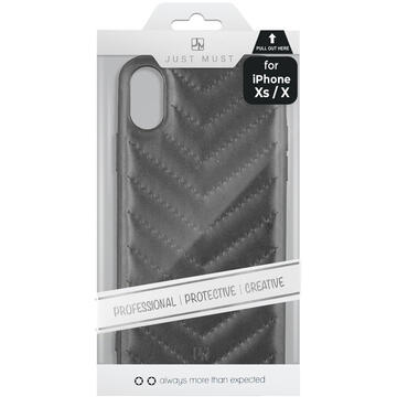 Husa Just Must Carcasa Forla I iPhone XS / X Black (margini flexibile)