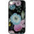 Husa Just Must Carcasa Glass Diamond Print iPhone XR Flowers Black Background (spate din sticla cu cristale, interior si margini cauciucate negre)