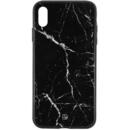 Husa Just Must Carcasa Glass Print iPhone XS Max Black Marble (spate din sticla)