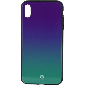 Husa Just Must Carcasa Glass Gradient iPhone XS Max Purple-Green (spate din sticla)