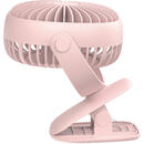 Baseus Ventilator Birou Pink (incarcare USB, 360°, prindere cu clips)