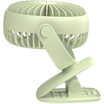 Baseus Ventilator Birou Tea Green (incarcare USB, 360°, prindere cu clips)