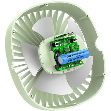 Baseus Ventilator Birou Tea Green (incarcare USB, 360°, prindere cu clips)