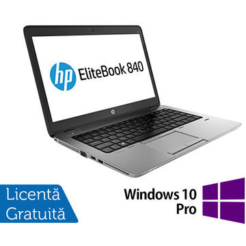 Laptop Refurbished Laptop HP ProBook 840 G1, Intel Core i5-4300U 1.90GHz , 8GB DDR3, 120GB SSD, 14 Inch, Webcam + Windows 10 Pro