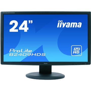 Monitor Refurbished Monitor LCD iiYama ProLite B2409HDS, 24 Inch Full HD, VGA, DVI, HDMI