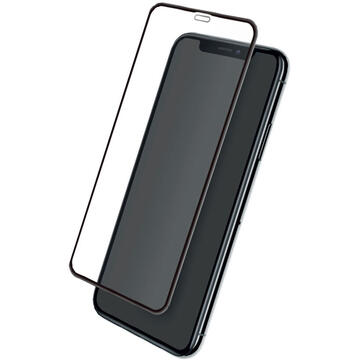 Husa Eiger Folie Sticla 3D Edge to Edge iPhone XR Clear Black (0.33mm, 9H, perfect fit, curved, oleophobic)