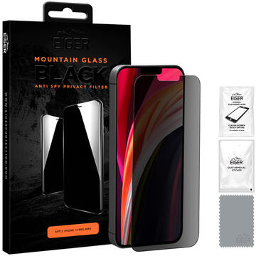 Husa Eiger Folie Sticla 2.5D Privacy iPhone 12 Pro Max (0.33mm, 9H)