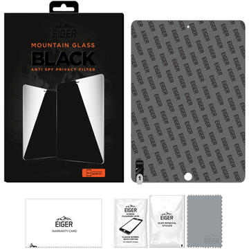 Husa Eiger Folie Sticla 2.5D Mountain Glass Privacy iPad Air 3 (2019) / iPad Pro 10.5 inch Black (0.33mm, 9H)
