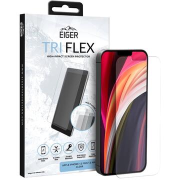 Husa Eiger Folie Clear Tri Flex iPhone 12 / 12 Pro (0.4 mm, 5H)