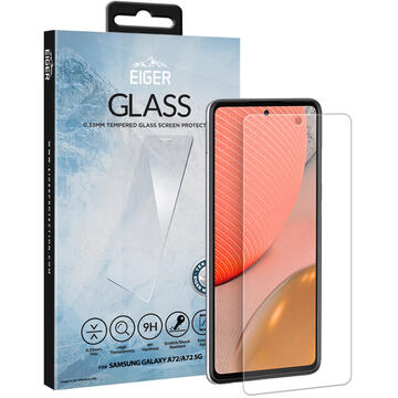 Husa Eiger Folie Sticla Temperata Samsung Galaxy A72 Clear (9H, 2.5D, 0.33mm)
