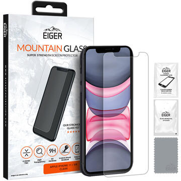 Husa Eiger Folie Sticla 2.5D Mountain Glass iPhone 11 / XR Clear (0.33mm, 9H)