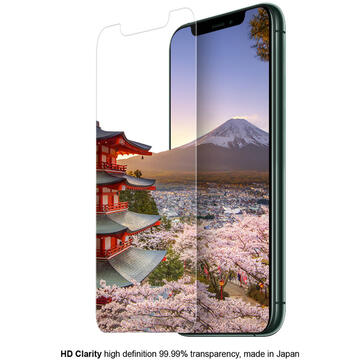 Husa Eiger Folie Sticla 2.5D Mountain Glass iPhone 11 Pro / XS / X Clear (0.33mm, 9H)