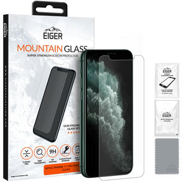 Husa Eiger Folie Sticla 2.5D Mountain Glass iPhone 11 Pro Max / Xs Max Clear (0.33mm, 9H)