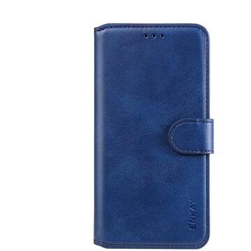 Husa Enkay Husa Flip Leather Case Samsung Galaxy A51 Dark Blue (stand, slot card)