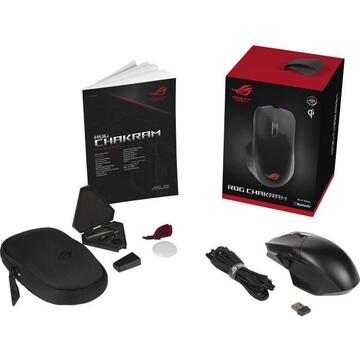 Mouse gaming wireless bluetooth si cu fir Asus ROG Chakram negru