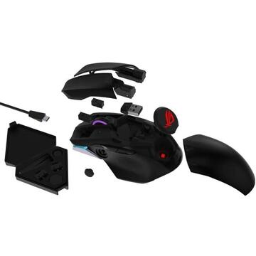 Mouse gaming wireless bluetooth si cu fir Asus ROG Chakram negru