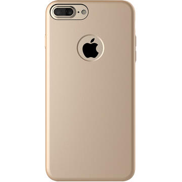 Husa Mcdodo Carcasa Magnetic iPhone 7 Plus Gold (textura fina, placuta metalica integrata)