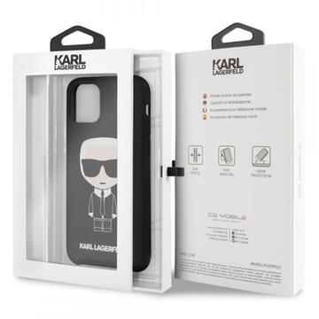 Husa Karl Lagerfeld Husa Silicon Ikonik iPhone 11 Negru