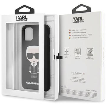 Husa Karl Lagerfeld Husa Silicon Ikonik iPhone 11 Pro Max Negru