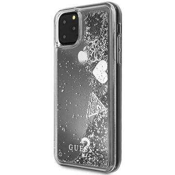 Husa Guess Husa Hearts Glitter iPhone 11 Pro Argintiu