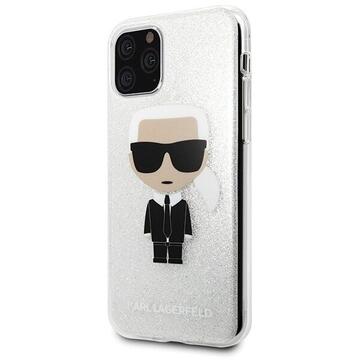 Husa Karl Lagerfeld Husa Glitter Ikonik iPhone 11 Pro Argintiu