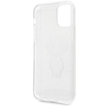 Husa Karl Lagerfeld Husa Glitter Ikonik iPhone 11 Pro Argintiu
