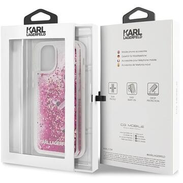 Husa Karl Lagerfeld Husa Glitter iPhone 11 Roz Auriu